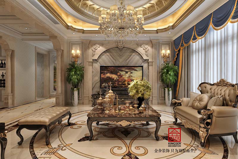 御龍灣裝修設(shè)計(jì)200平米歐式風(fēng)格效果圖