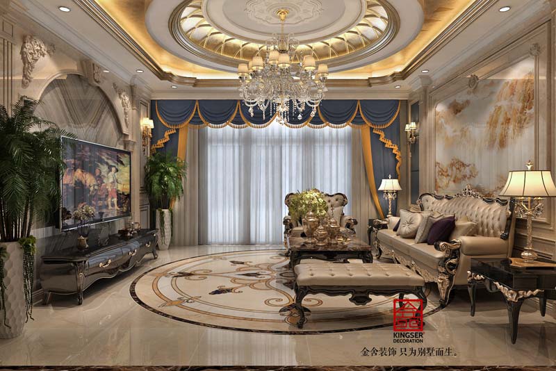 御龍灣裝修設(shè)計(jì)200平米歐式風(fēng)格效果圖