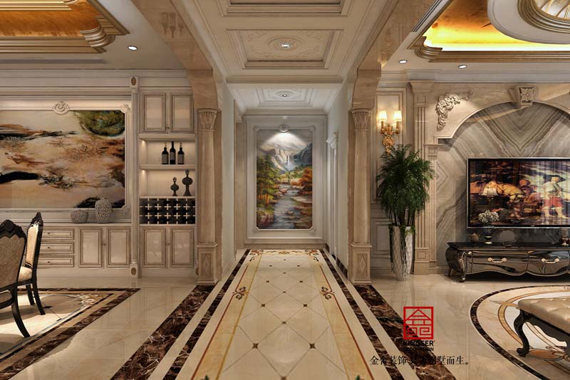 御龍灣裝修設(shè)計(jì)200平米歐式風(fēng)格效果圖