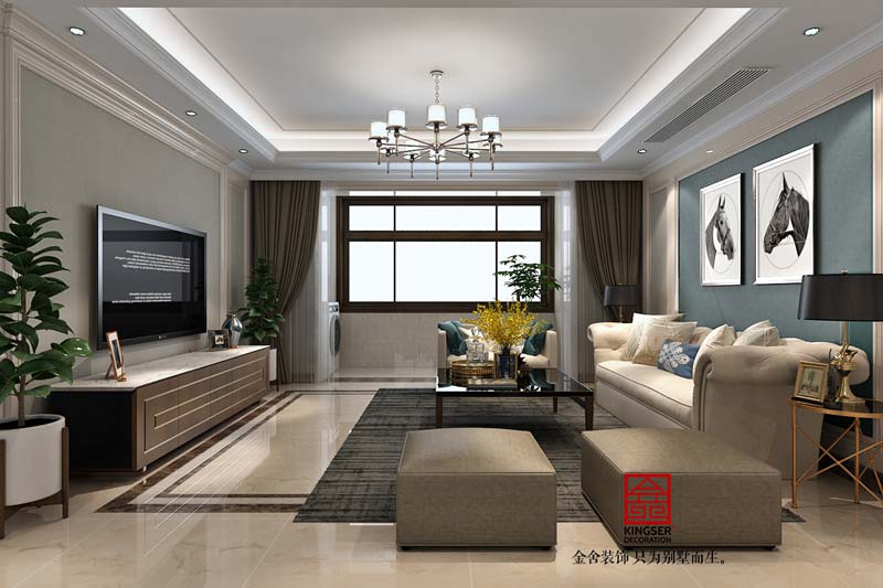 國賓壹號139平裝修美式風格效果圖