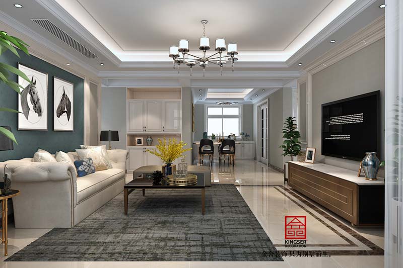 國賓壹號139平裝修美式風格效果圖