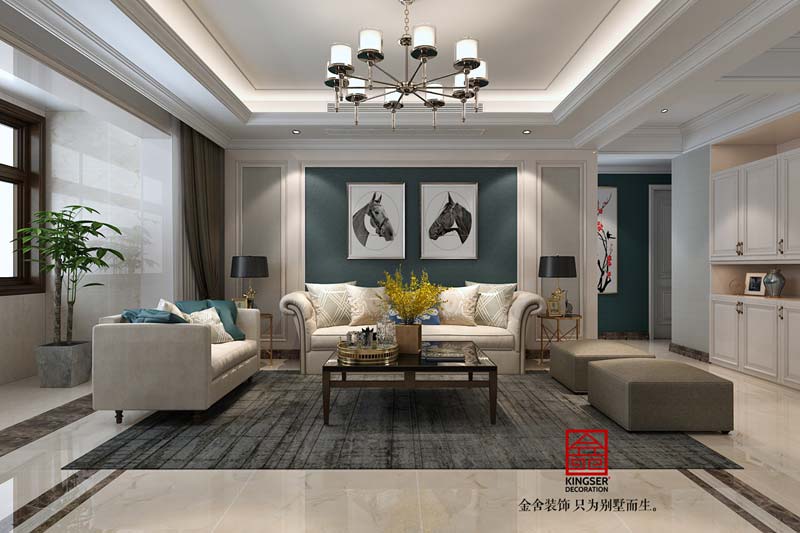 國賓壹號139平裝修美式風格效果圖