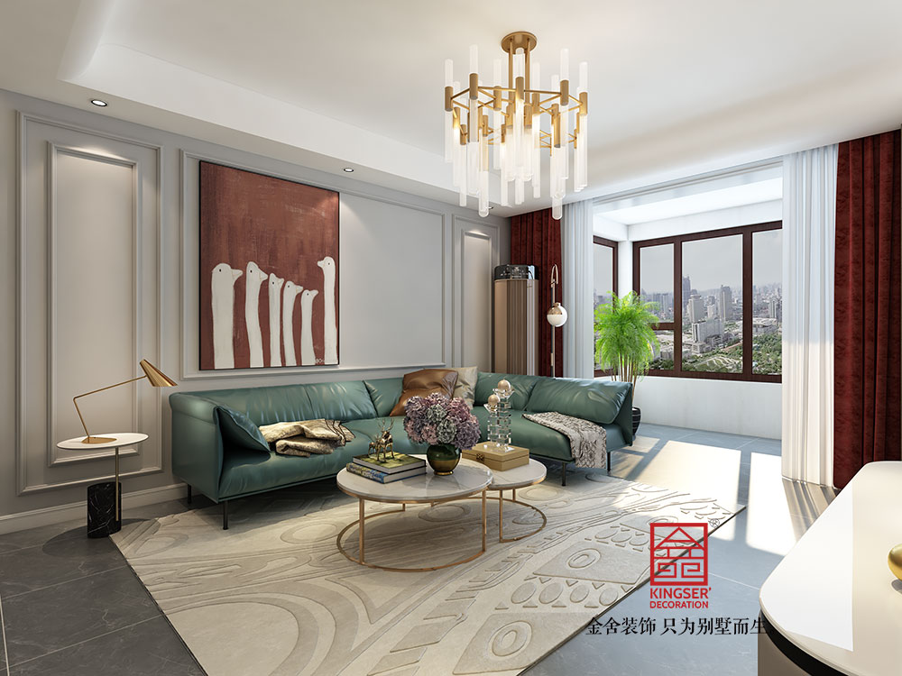 維多利亞135平米輕奢風(fēng)格裝修-客廳