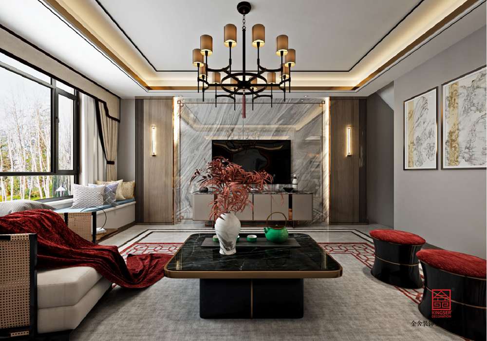 中央云著347平中式風(fēng)格裝修-客廳