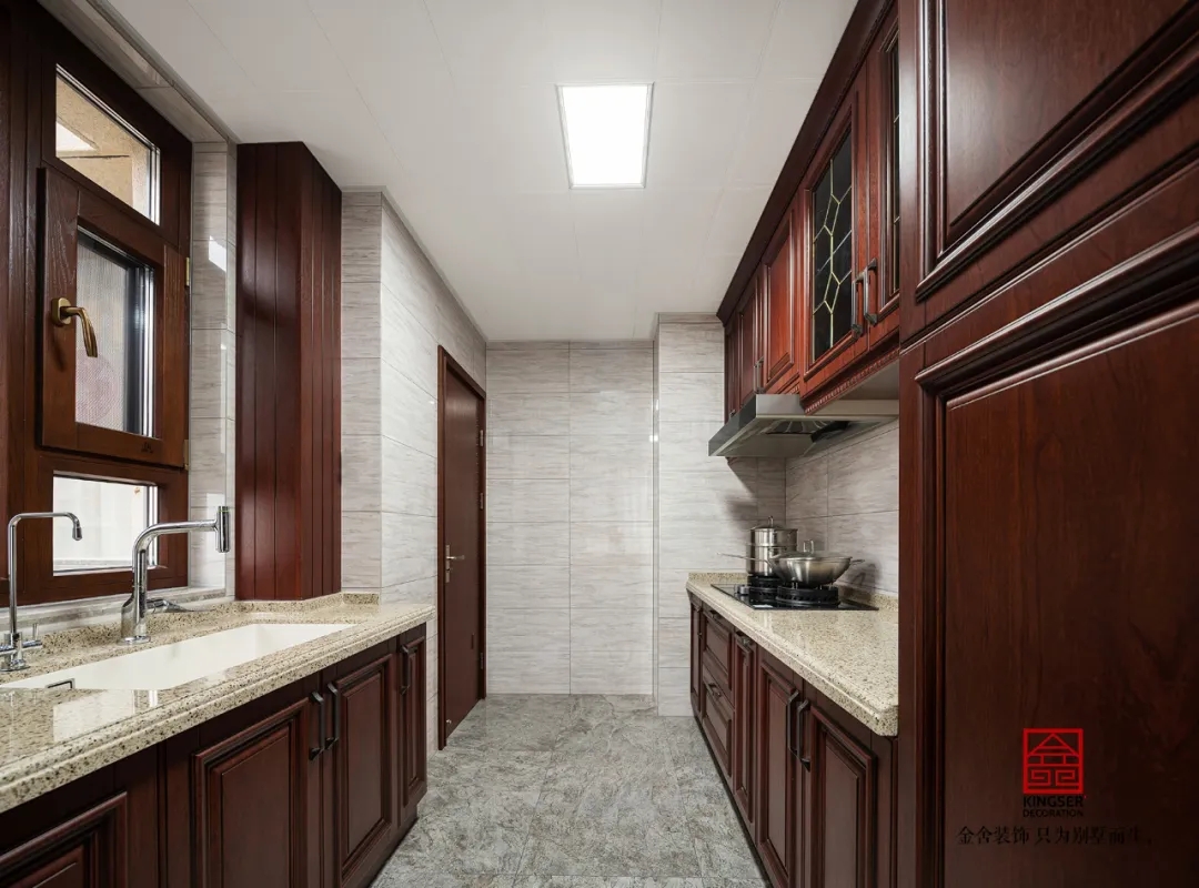 保利拉菲公館158平米中式風格裝修-廚房