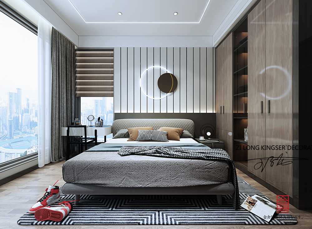 漢王府230平米現代簡約裝修-臥室