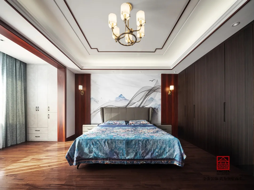 大者別墅300平米新中式風格裝修-臥室