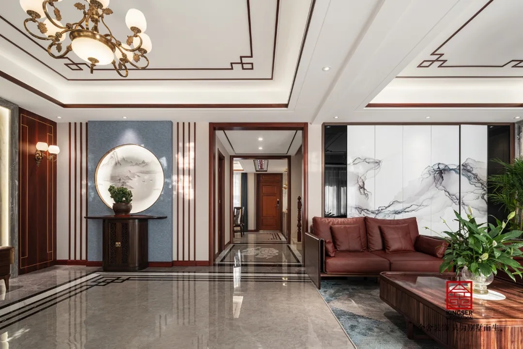 大者別墅300平米新中式風格裝修-玄關