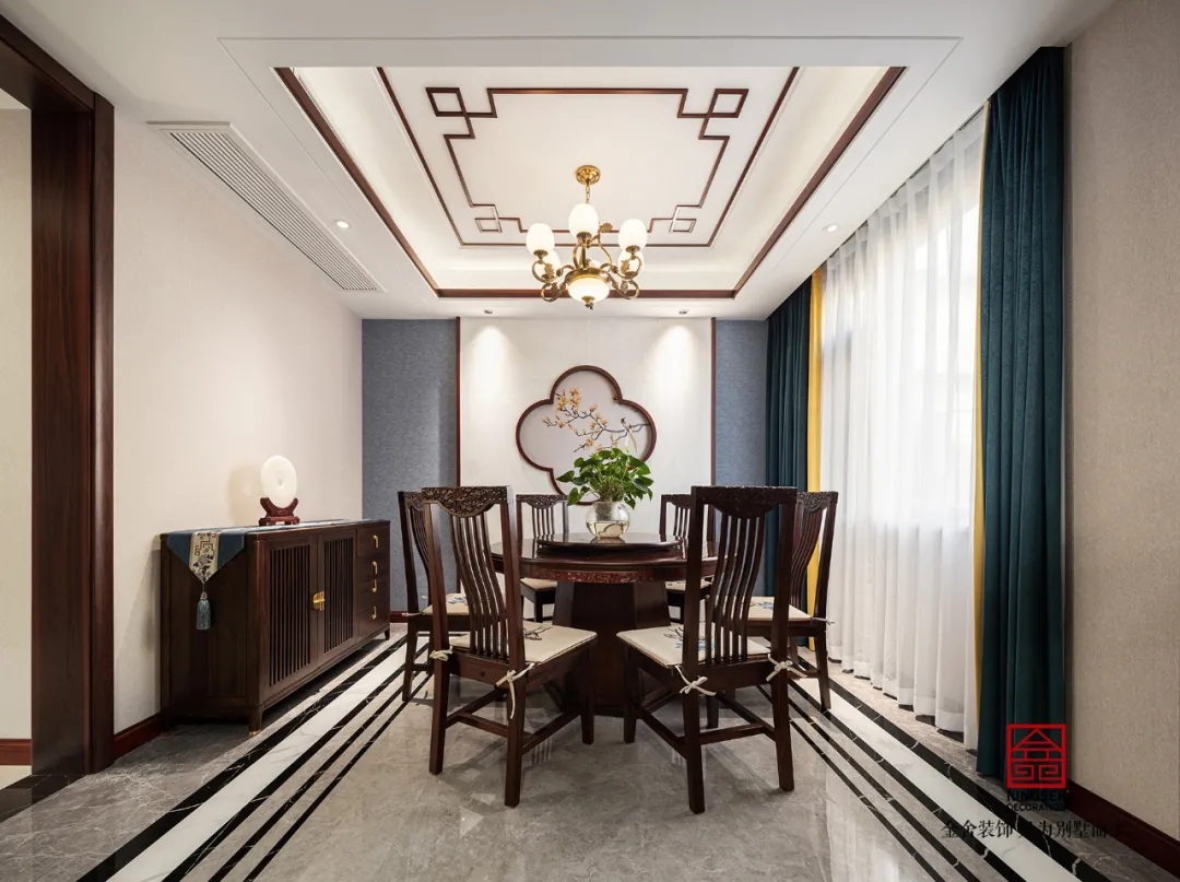 大者別墅300平米新中式風格裝修-餐廳