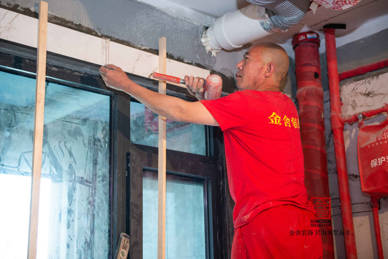 融創中心裝修工地瓦工階段