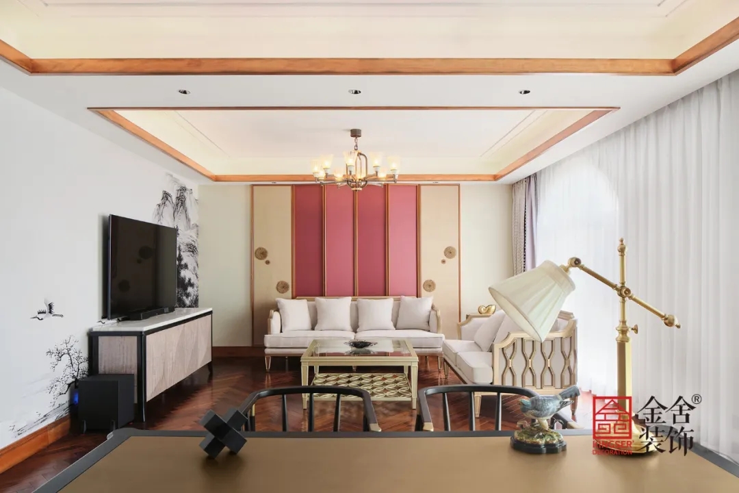 蓮花庭院600平米別墅中式風格裝修-客廳