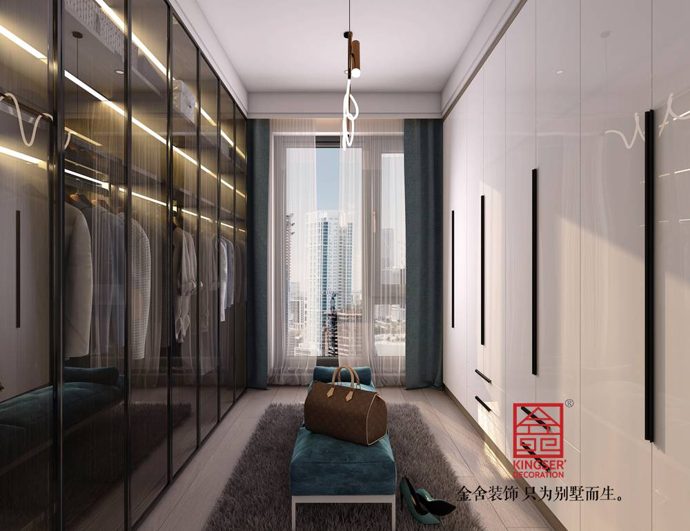融創中心217平米現代極簡風格裝修-衣帽間