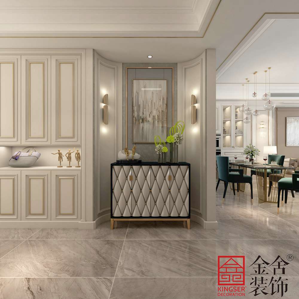 中山公館130平米裝修-輕奢風格-玄關