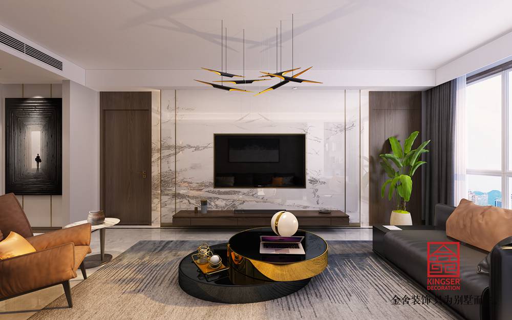 奧北公元134平米現代風格裝修-背景墻