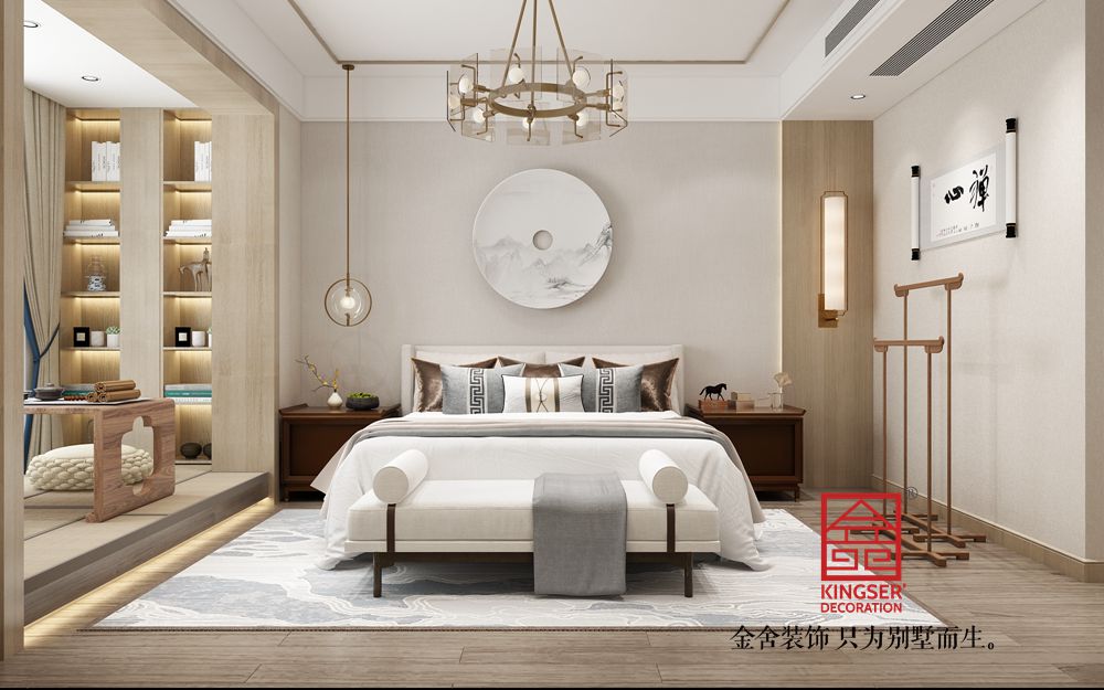 融創中心180平米新東方風格裝修-臥室