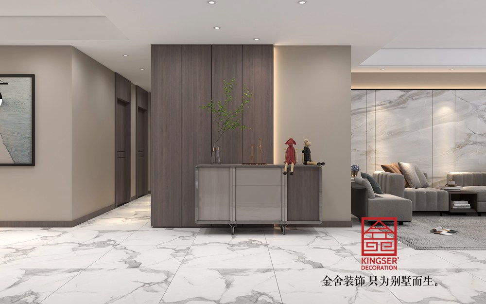 德賢華府175平米裝修-現(xiàn)代輕奢風格-玄關