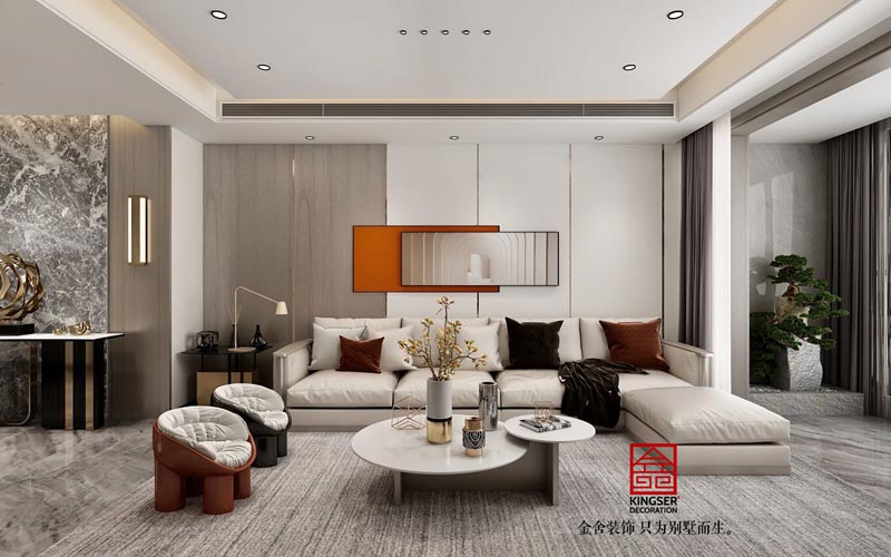 融創(chuàng)中心180平現(xiàn)代輕奢風(fēng)格裝修效果圖