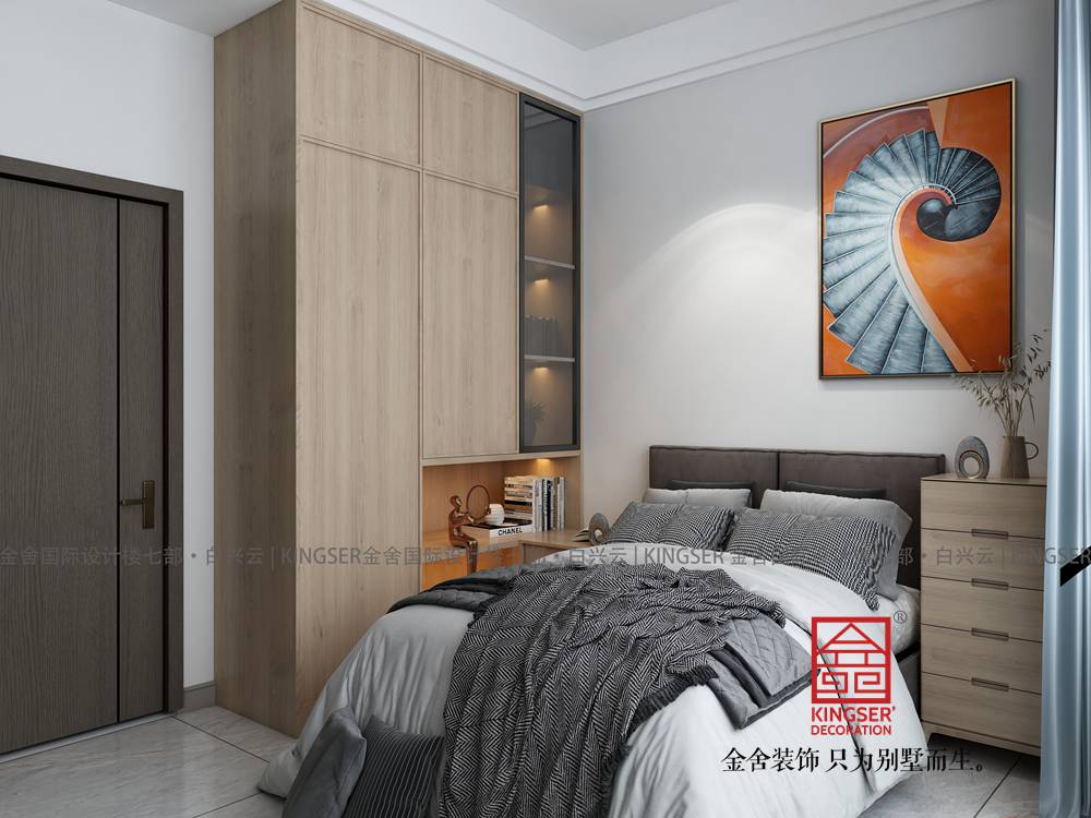 萬合名著130平米現代輕奢風格裝修-臥室