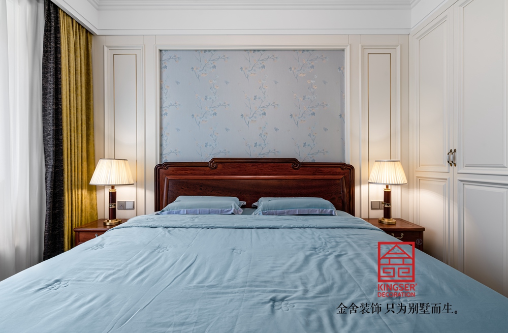 榮盛華府178平米新中式風格裝修實景-臥室