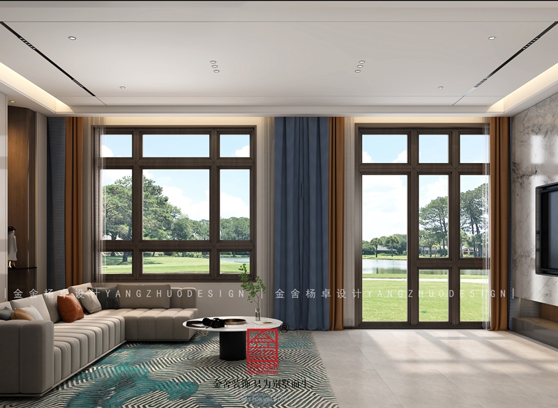 西山林語322平米現代簡約風格裝修-客廳