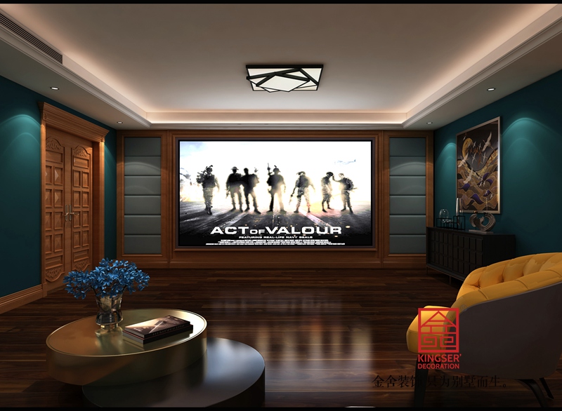 新樂自建別墅600平米歐式風格-影音室