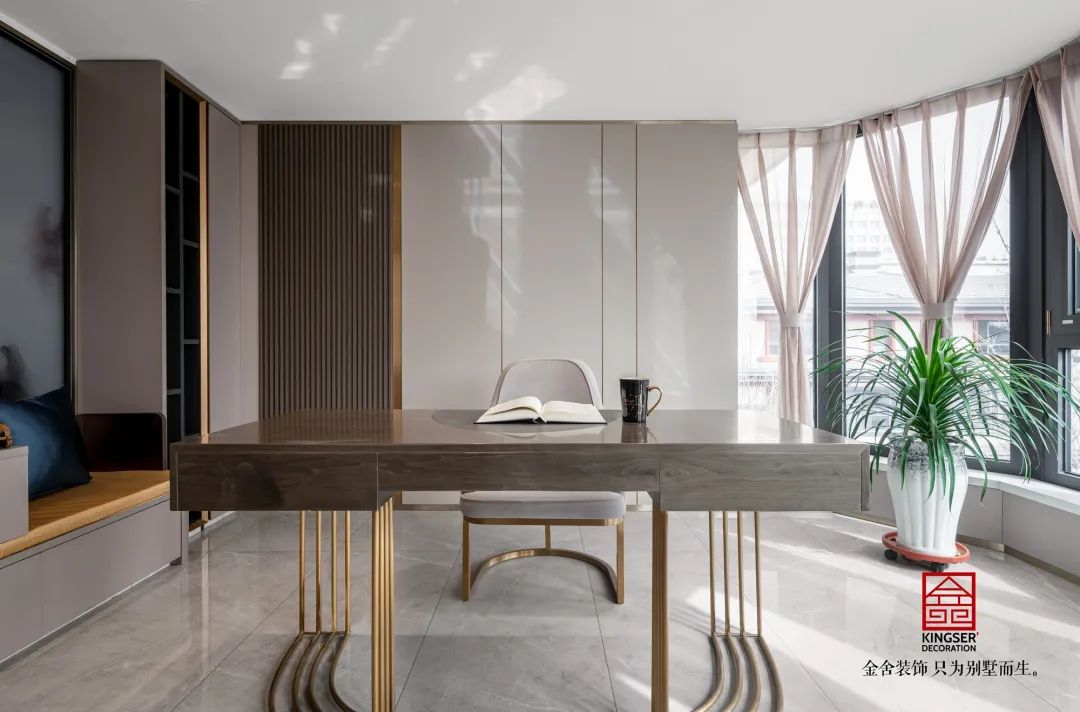 觀瀾壹號(hào)別墅500平米輕奢風(fēng)格裝修-書(shū)房