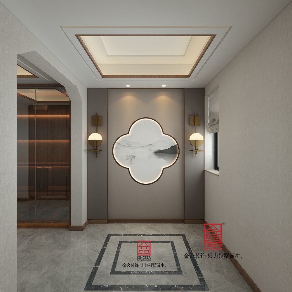 九里晴川143平米上疊新中式風格裝修-玄關