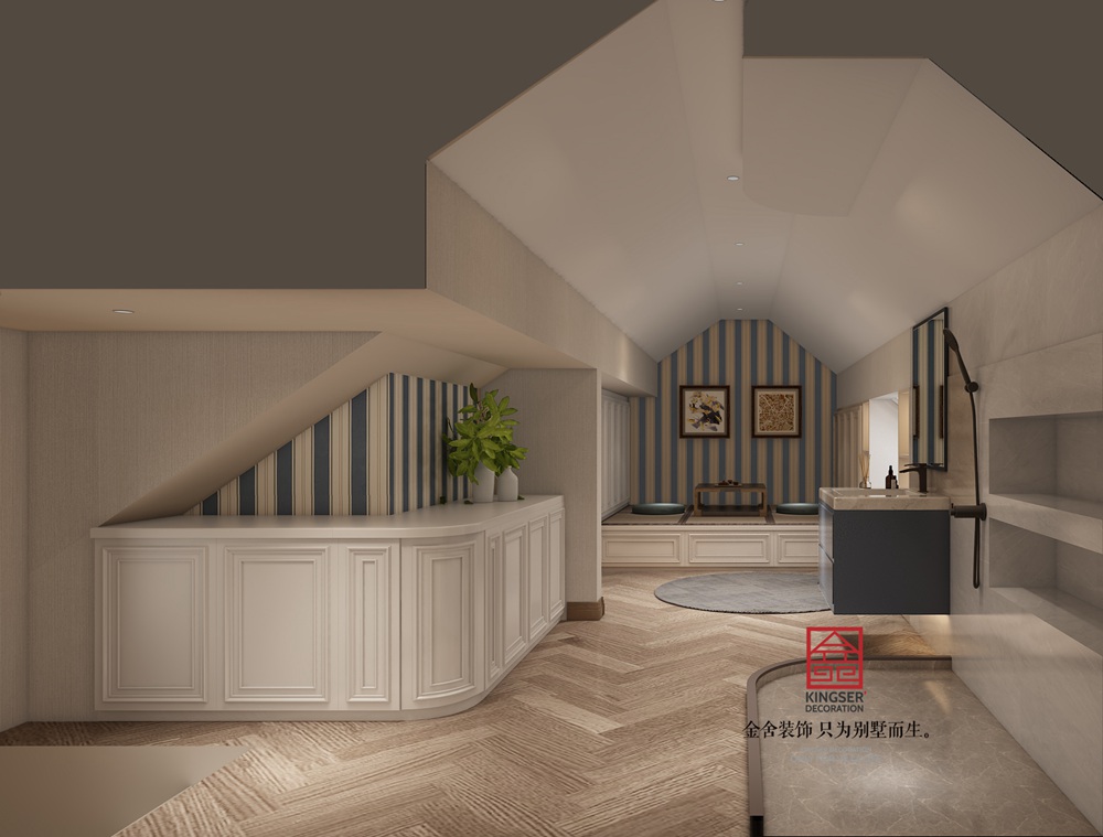 九里晴川140平米上躍歐式風格裝修-閣樓