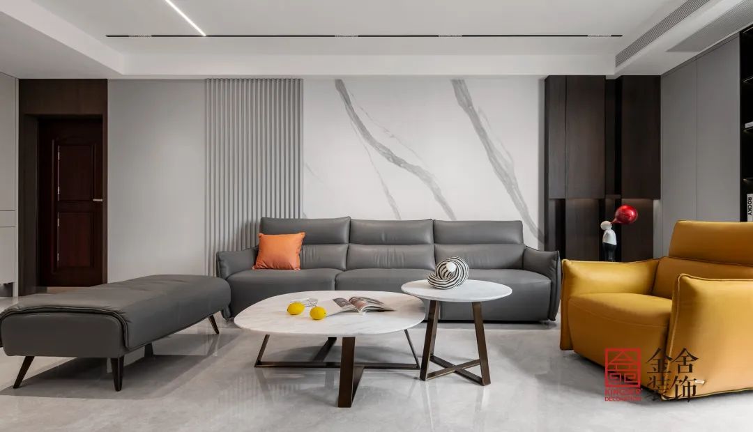 醫大醫院宿舍現代輕奢風格裝修-客廳