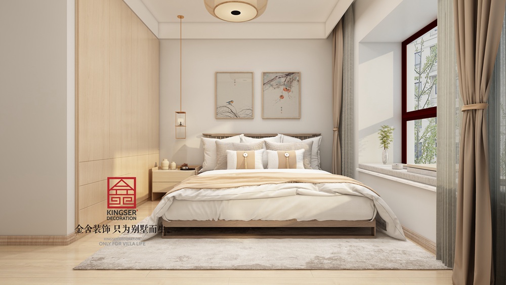 國赫天著89平米原木風格裝修-臥室