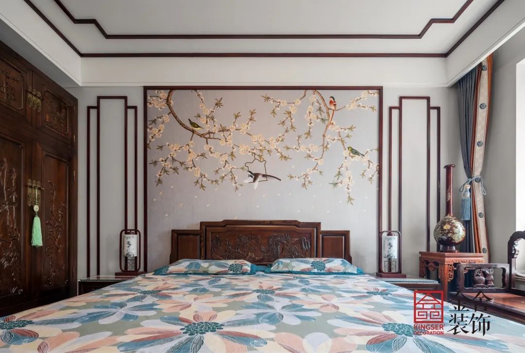 榮盛華府160平米新中式風(fēng)格裝修-臥室