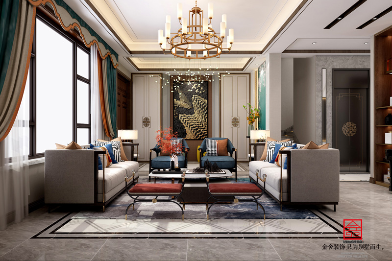 大者聯(lián)排別墅-混搭-客廳設(shè)計效果圖