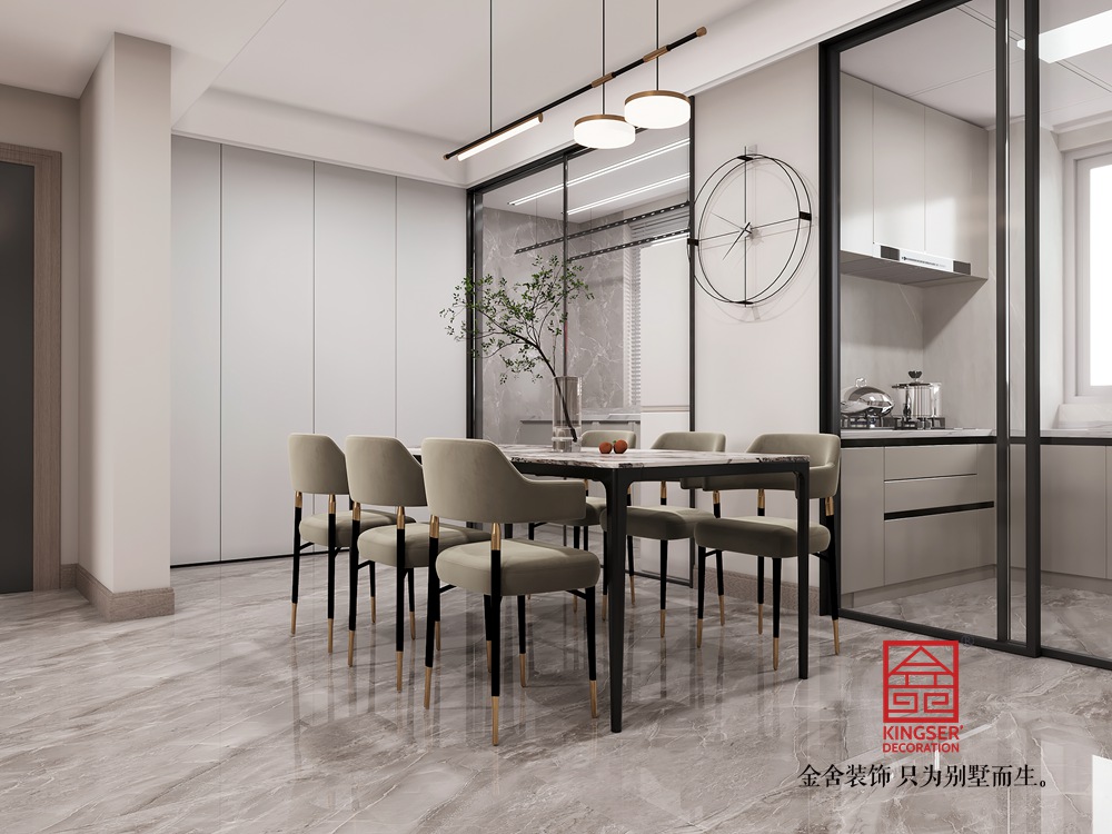 國仕山123平米現代簡約風格裝修-餐廳
