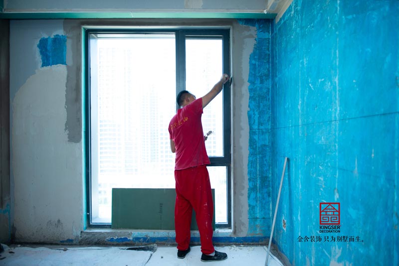 融創中心裝修施工現場瓦工階段