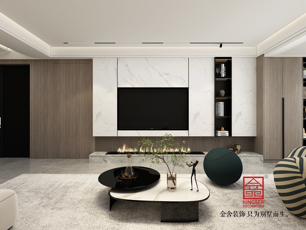 國仕山163平米現代風格裝修-客廳