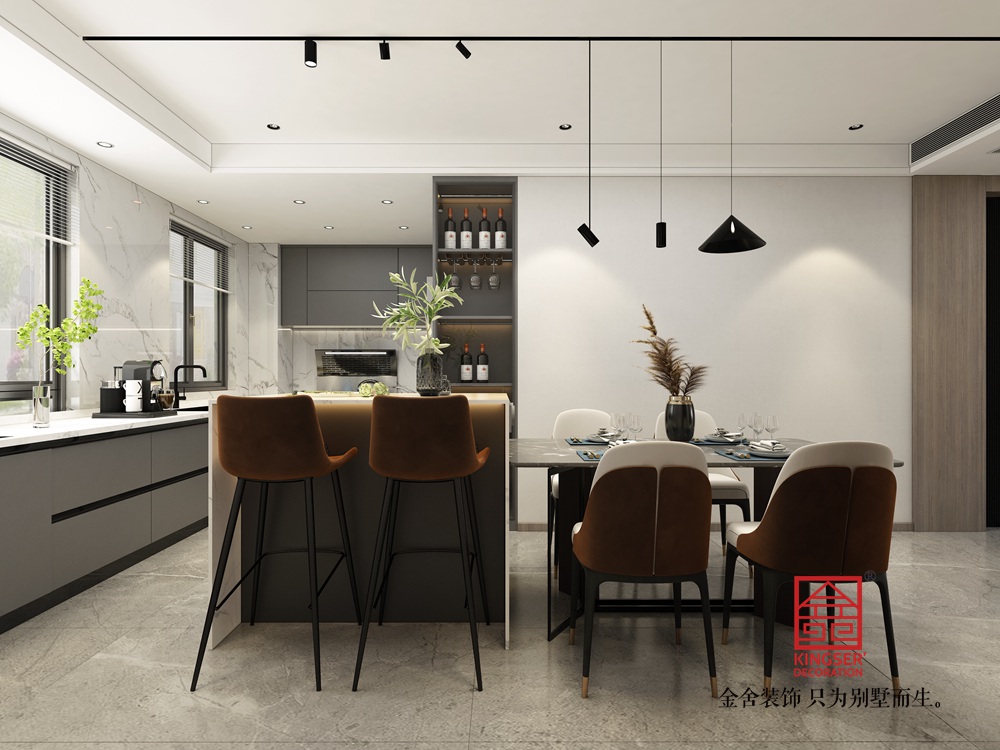國仕山163平米現代風格裝修-餐廳