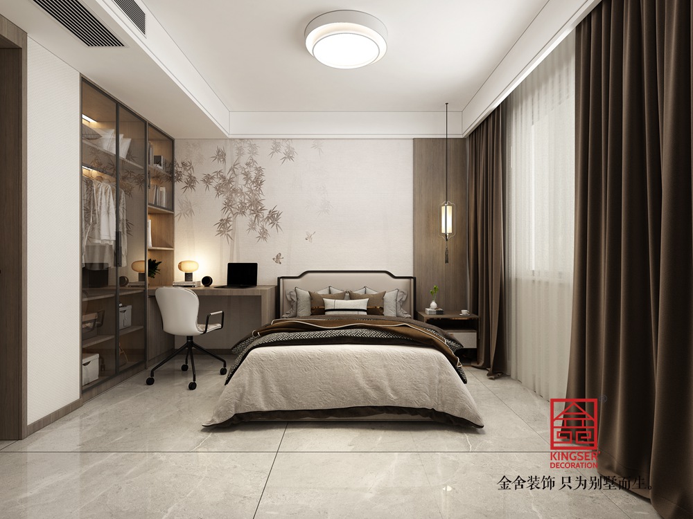 國仕山163平米現代風格裝修-臥室