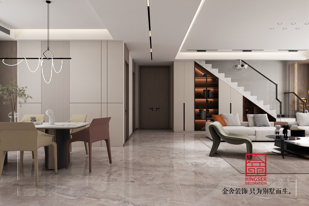 西山林語300平米躍層現代極簡風格裝修-餐廳