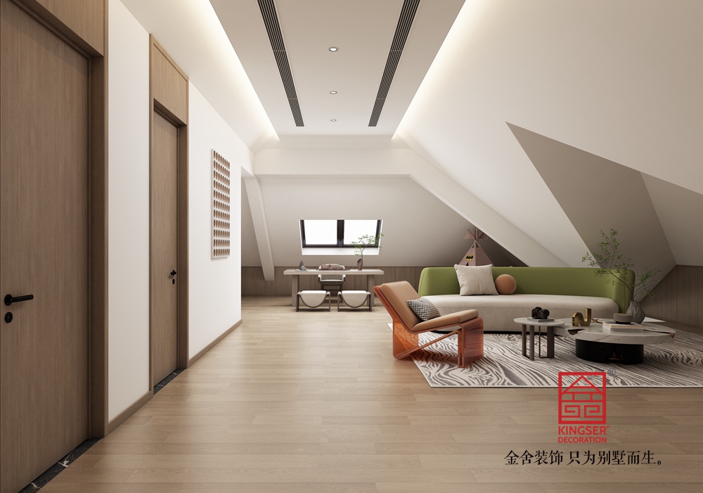 西山林語300平米躍層現代極簡風格裝修-頂樓