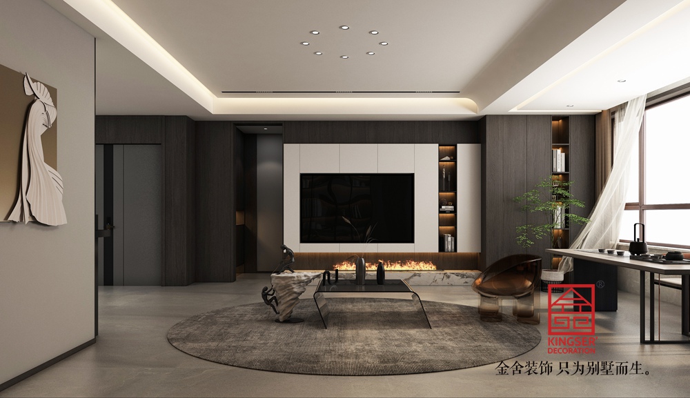 德賢華府190平米現代風格裝修-客廳