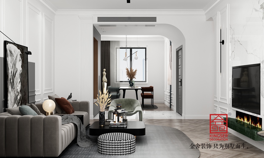 國赫天著151平米法式風格裝修-客餐廳