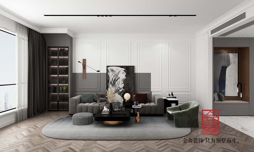 國赫天著151平米法式風格裝修-沙發背景墻