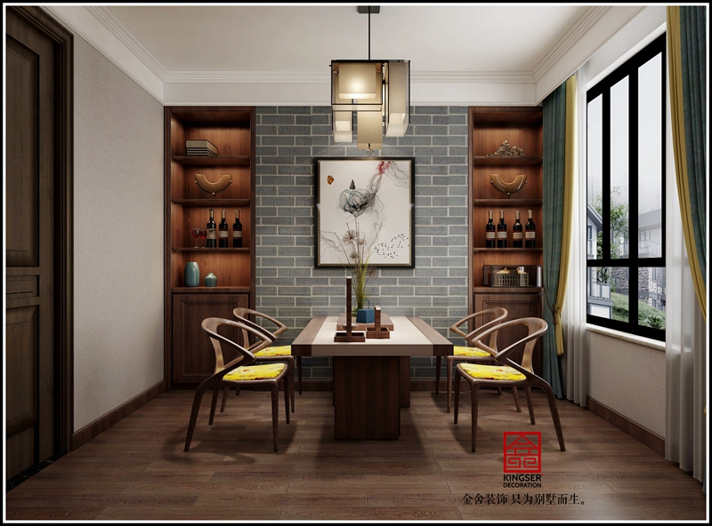 水榭花都180平米港式輕奢風格裝修效果圖