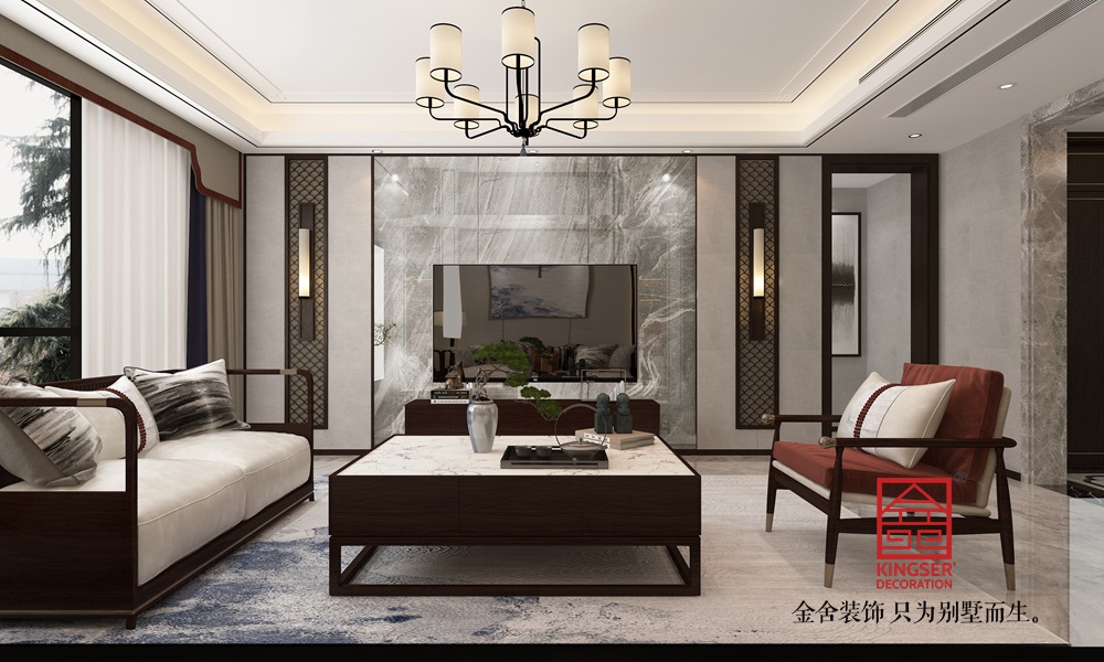 國赫天著151平米新中式風格裝修-客廳