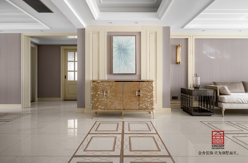 榮盛華府200平米美式風格裝修-玄關