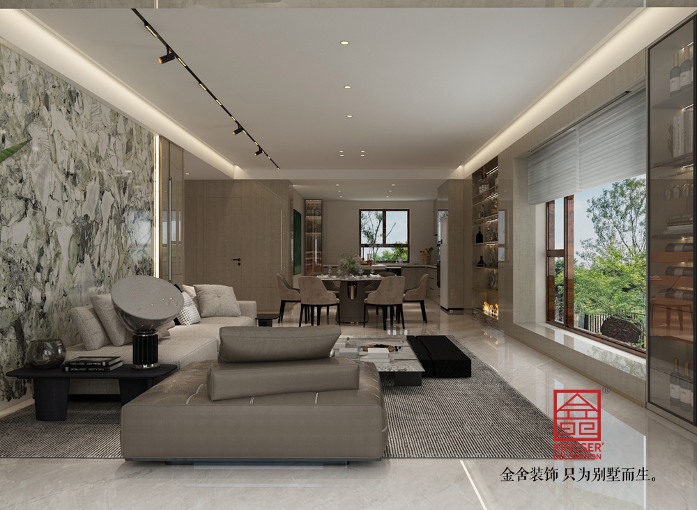 瑞凝府211平米現(xiàn)代簡(jiǎn)約風(fēng)格裝修-客廳