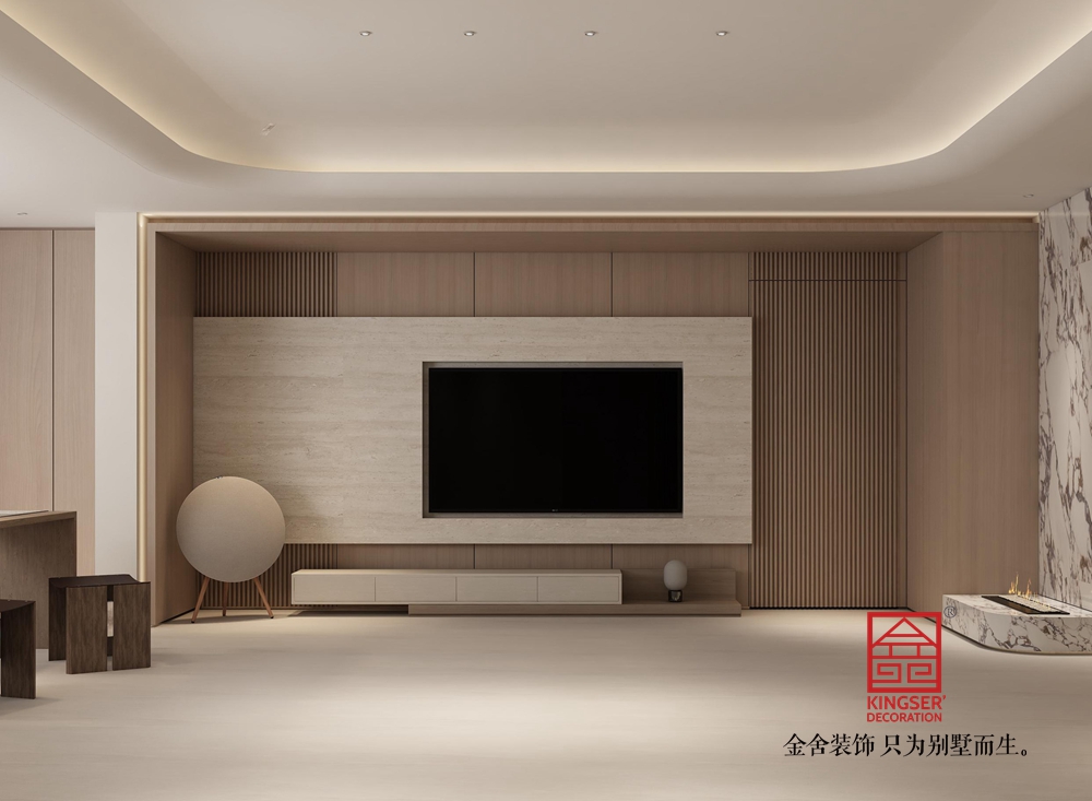 棠樾府265平米現(xiàn)代簡約風(fēng)格裝修-客廳