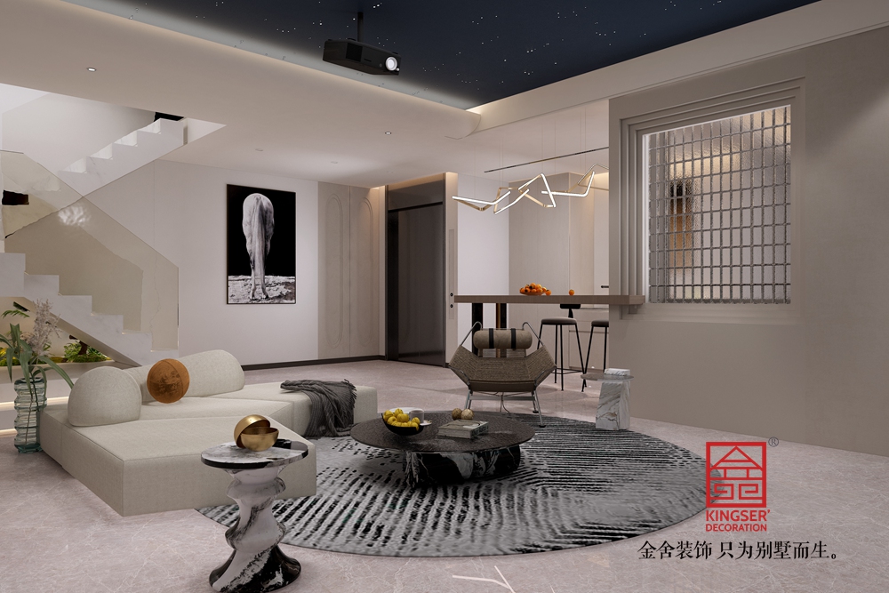 金碧天下400平米現代簡約風格裝修-休閑室