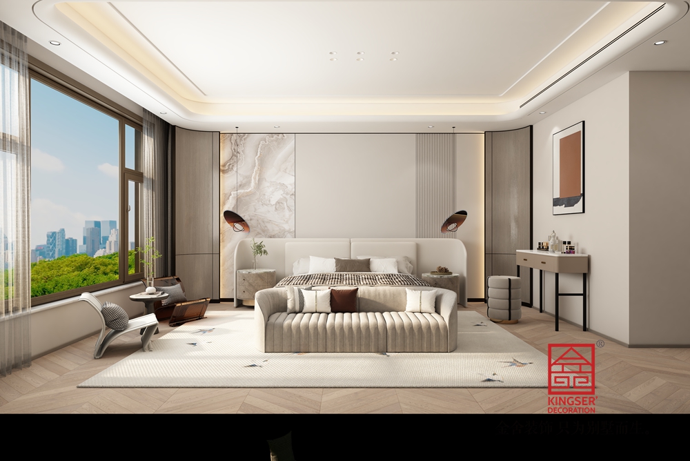 金碧天下400平米現代簡約風格裝修-臥室