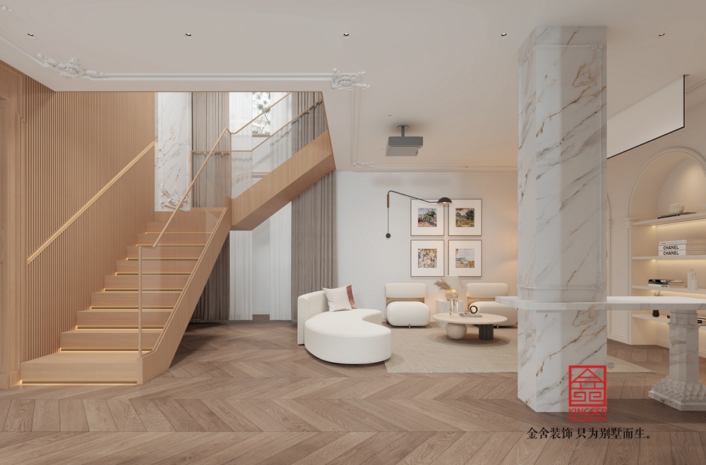 西山林語260平米輕奢風格裝修-休閑區